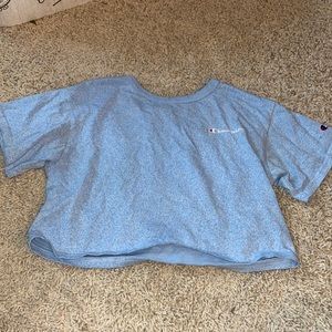Light Blue Champion Crop Top